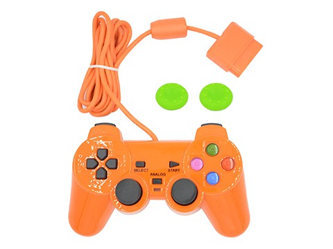 Wired Gaming Controller for PS2 Double Shock-Orange